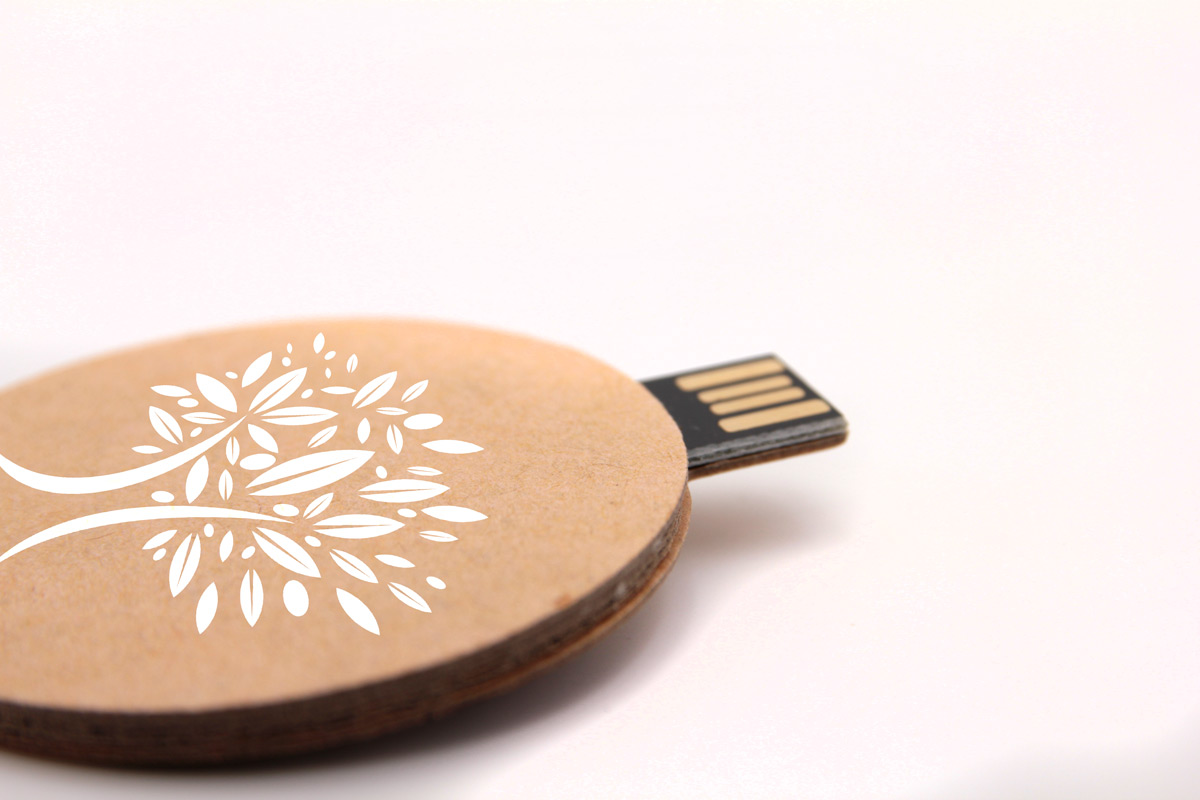 Clé USB plate recyclée personnalisée. Clé USB carte éco-responsable.
